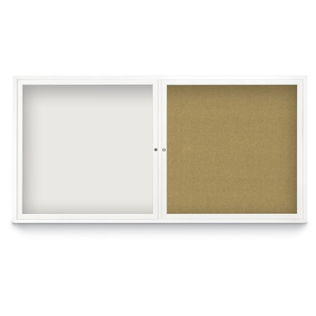Corkboard,Single Door,Radius Frame,24x36,White/Black